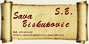 Sava Biskupović vizit kartica